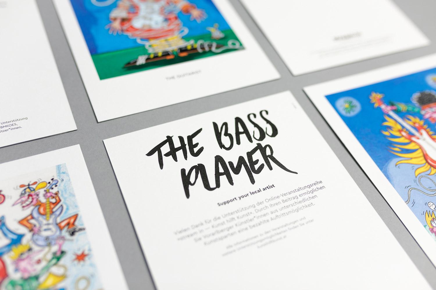 Digitales Marketing – Kunst Hilft Kunst – Kartenserie – The Bass Player