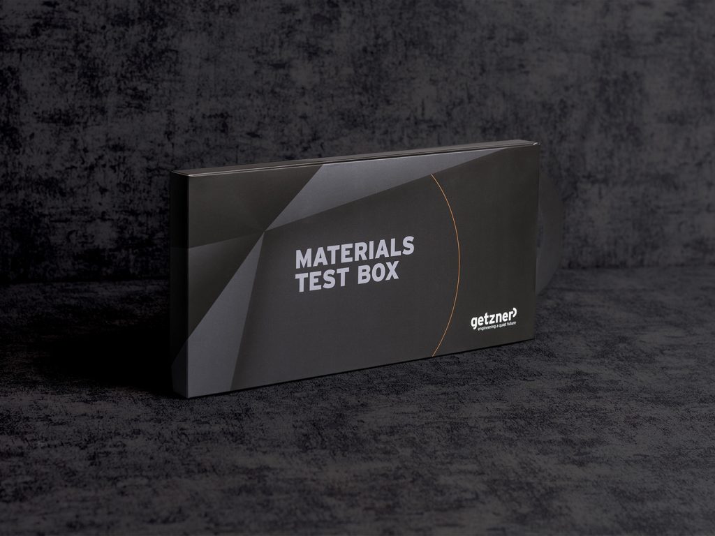 Packaging – Getzner Werkstoffe – Materials Testbox Frontal