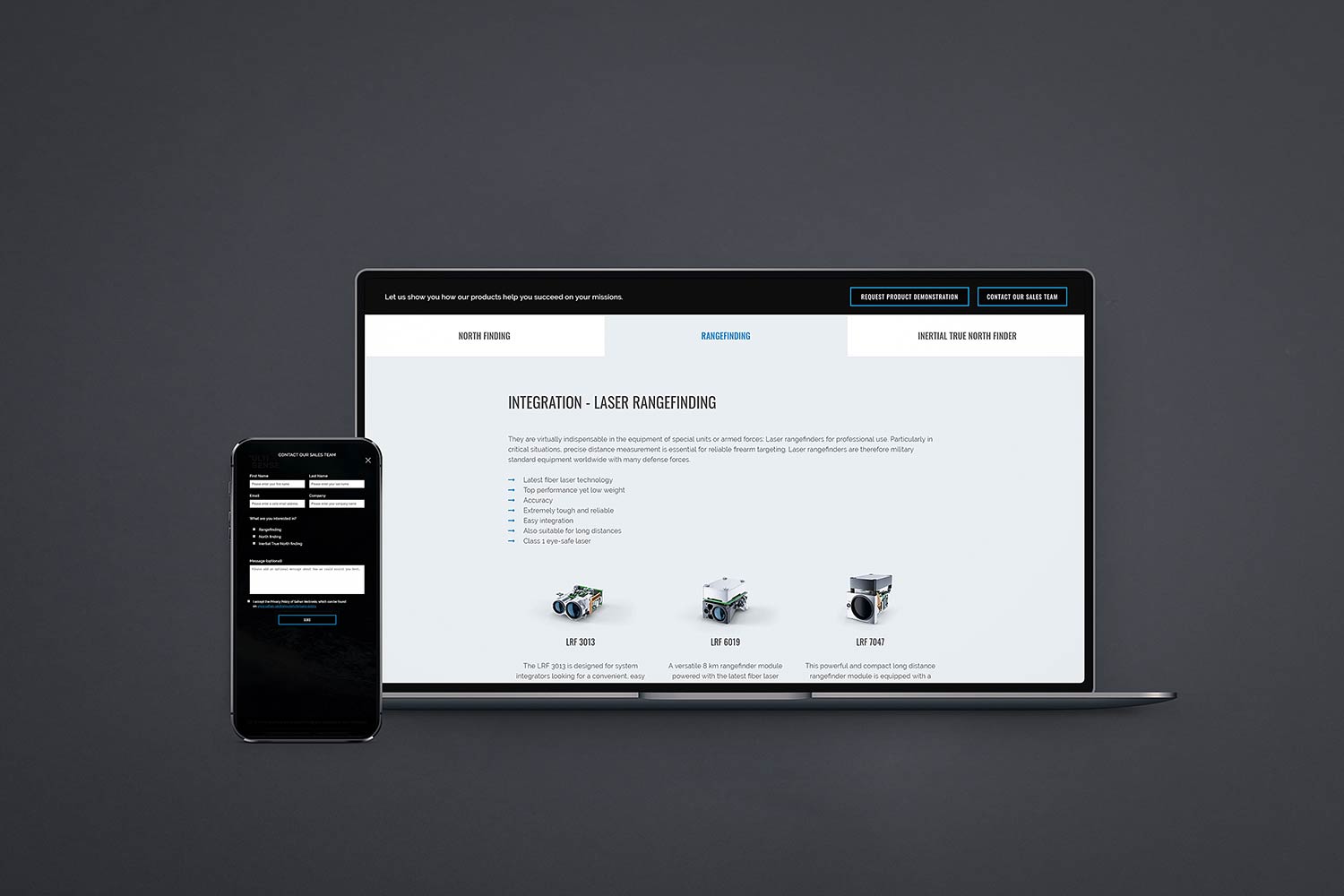 Integriertes Marketing – Safran Vectronix – Landingpage Ultisense – Product Details