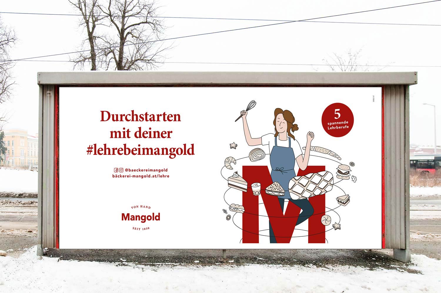 Bäckerei Mangold – Werbekampagne Lehrlinge – Großflächenplakat