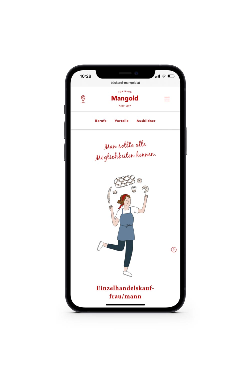 Digitales Marketing – Landingpage für Lehrlinge der Bäckerei Mangold