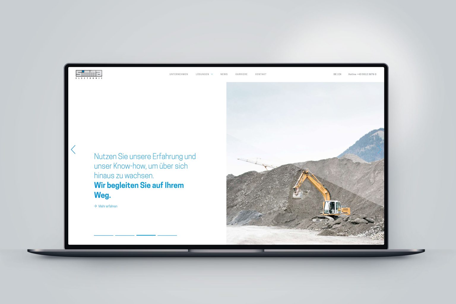 Startseite – Mockup in Macbook