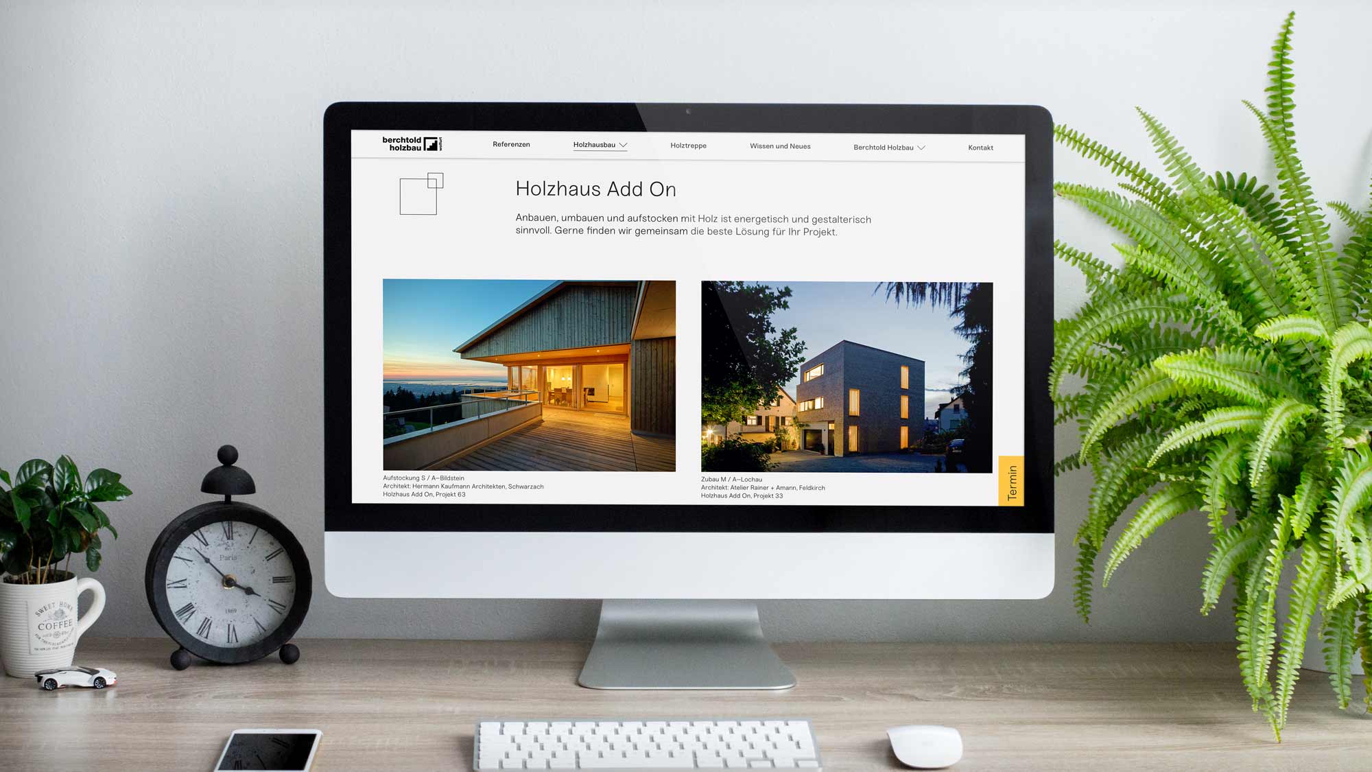 Webdesign und Programmierung – Berchtold Holzbau – Website – Holzhaus Add On