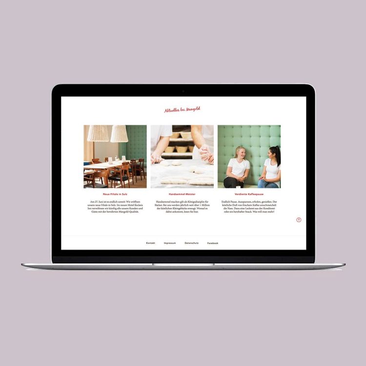 Webdesign und Programmierung – Bäckerei Mangold – Aktuelles bei Mangold