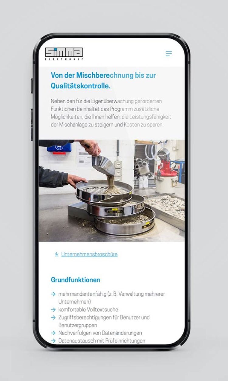 Funktionen – Mockup in iPhone