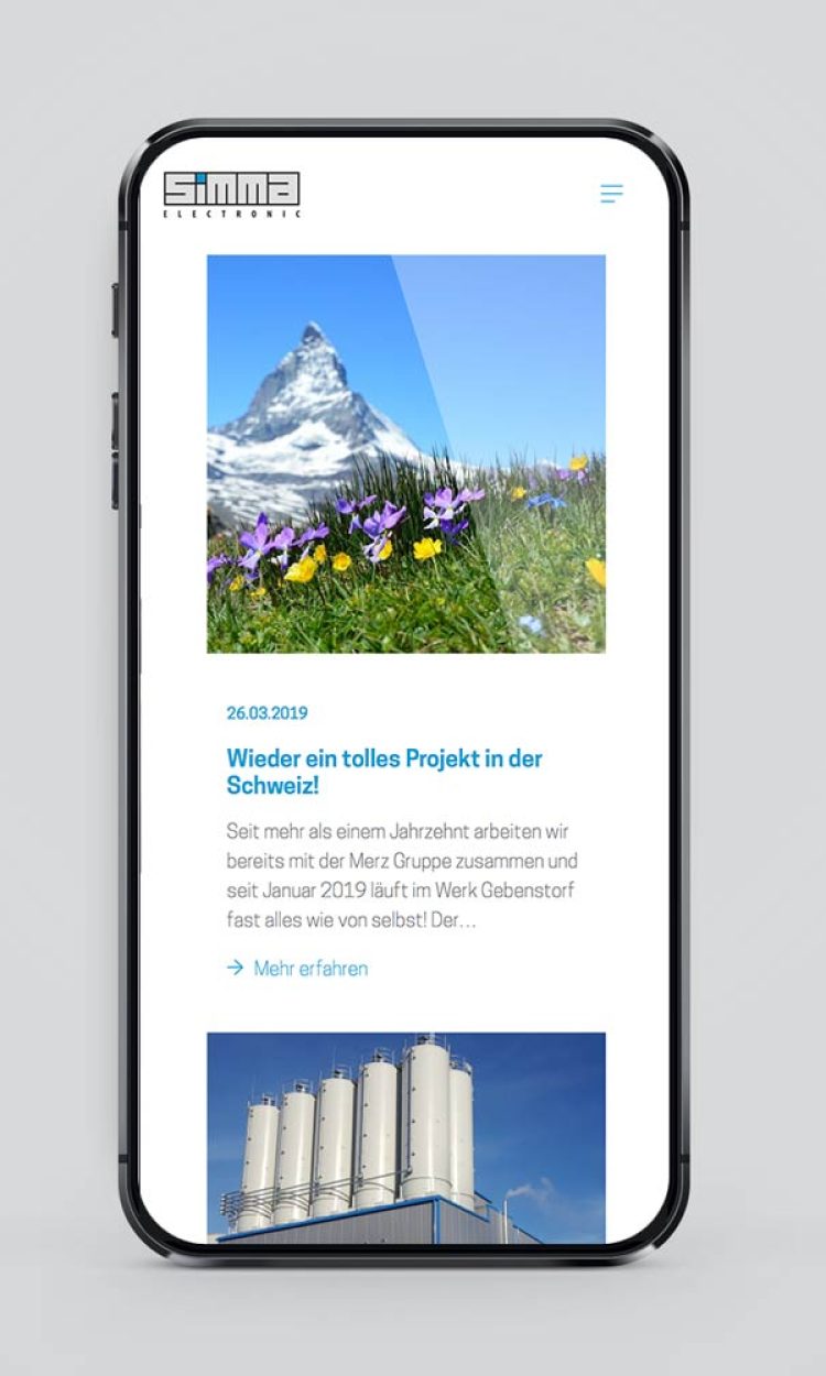 Newsbereich in iPhone-Mockup