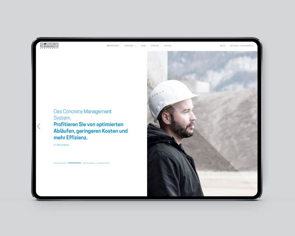 Startseite – Mockup in iPad