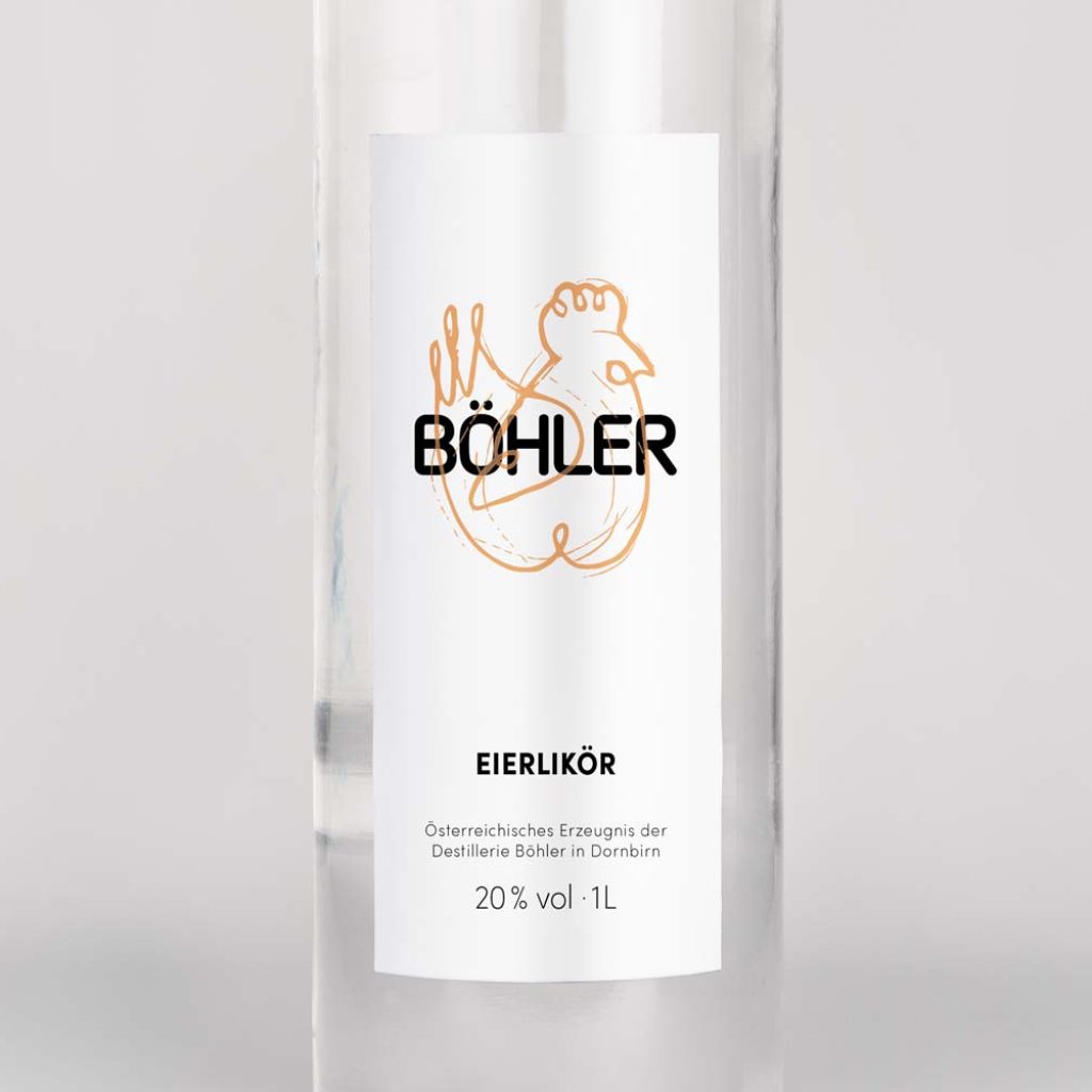 Corporate Design + Grafikdesign – Etiketten Böhler Weine – Eierlikör