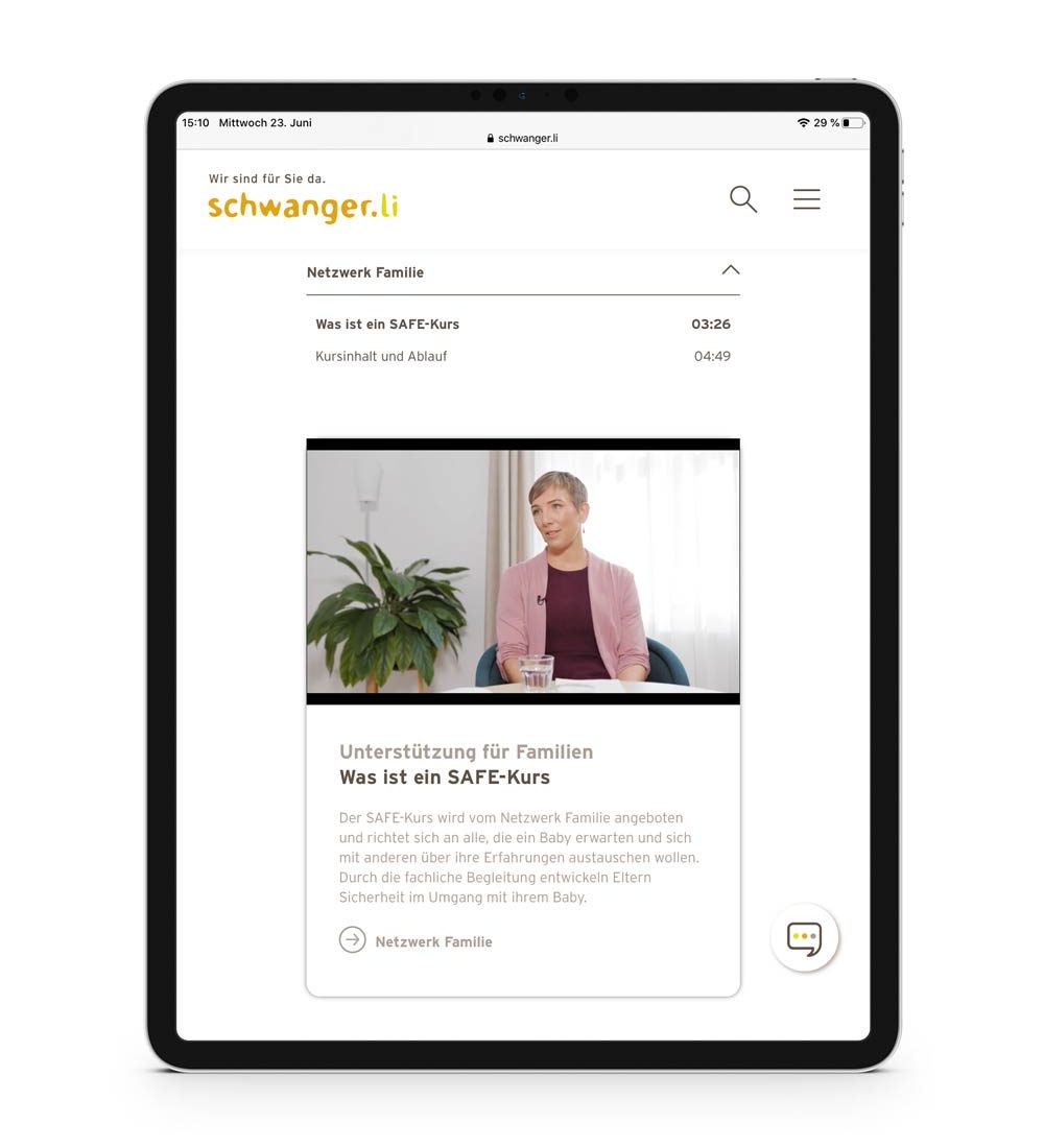 14700_SVL_Videos_Informiert_schwanger_03 Digitales Marketing – schwanger.li – Landingpage und Informationsvideos auf Tablet